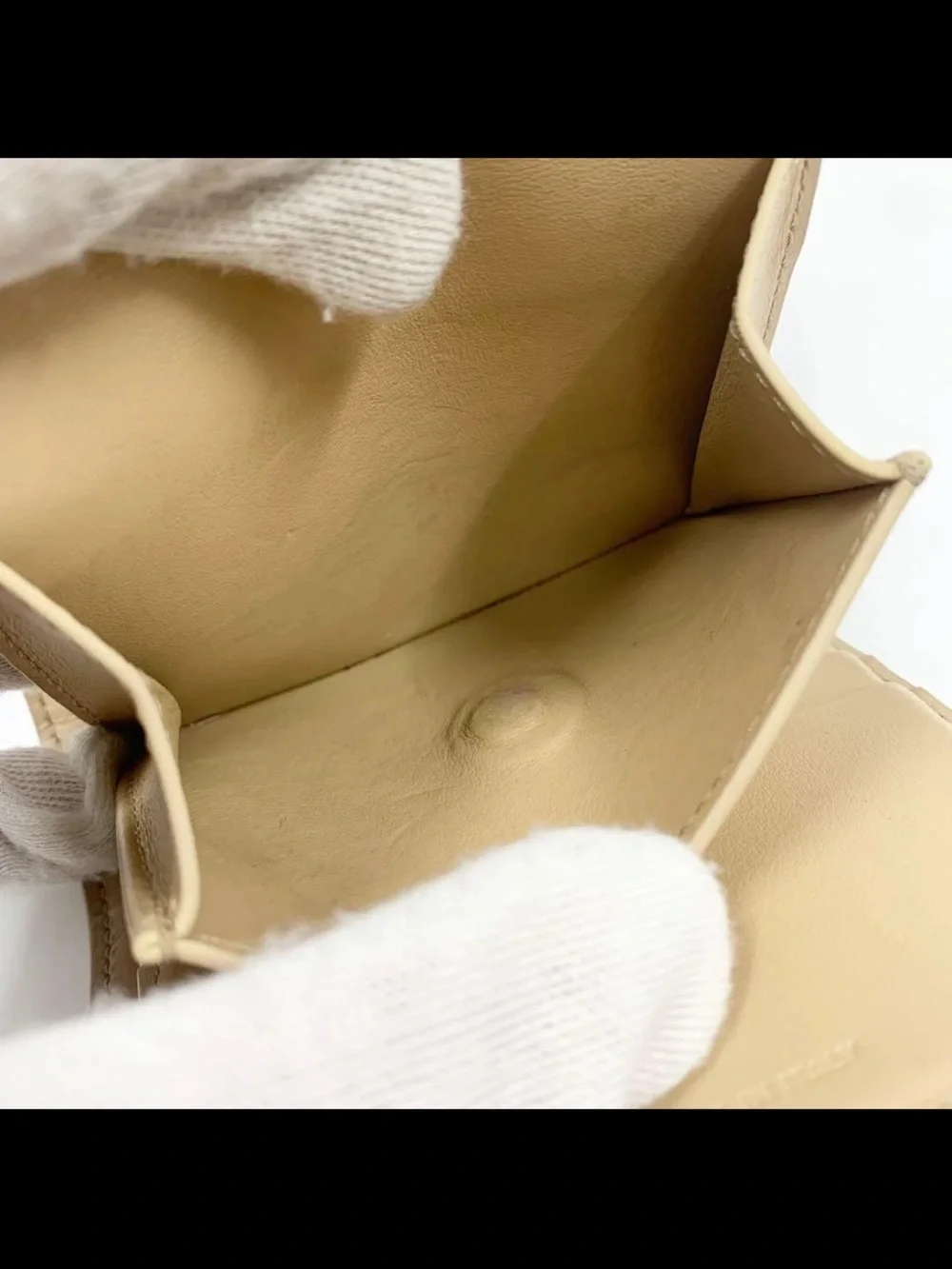 CELINE Small Triomphe Wallet in Light Beige with Gold Hardware
